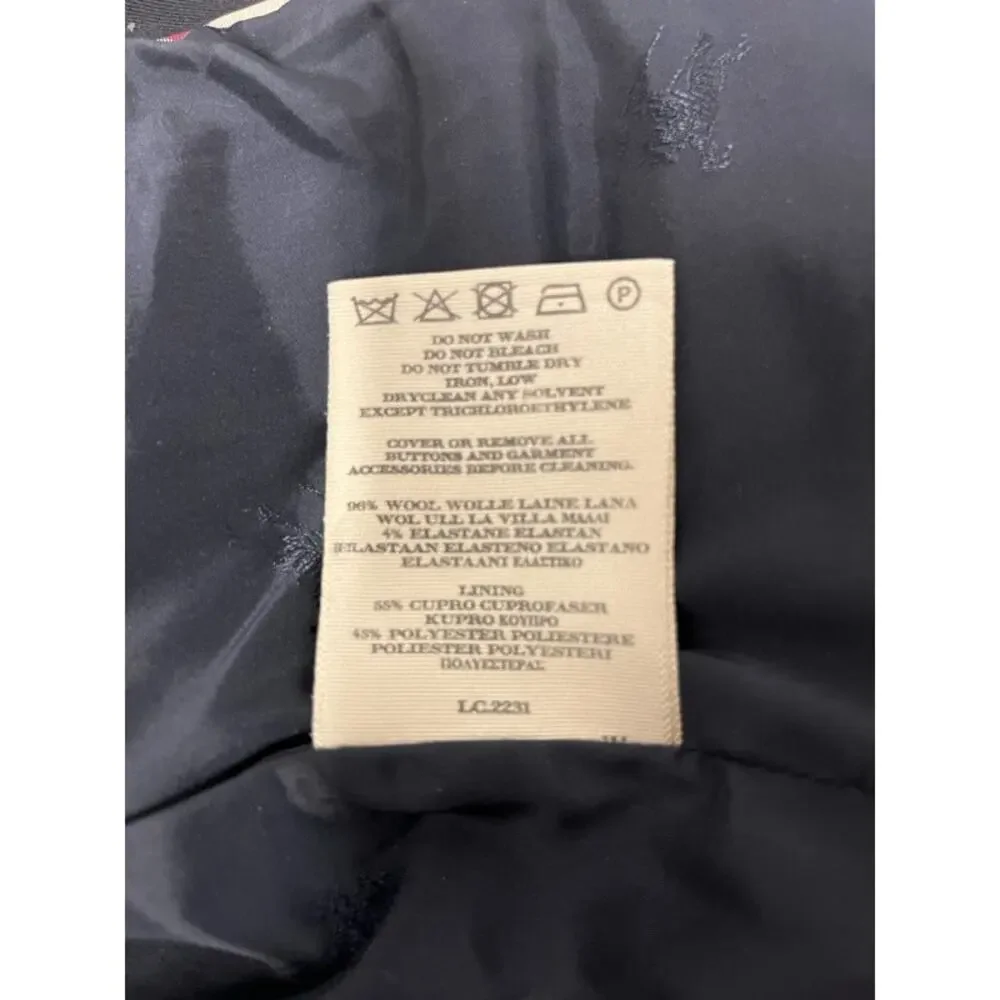 BURBERRY LONDON Blue Navy Wool Mock Neck Slim Fit Blazer Jacket US 8 - Picture 5 of 5